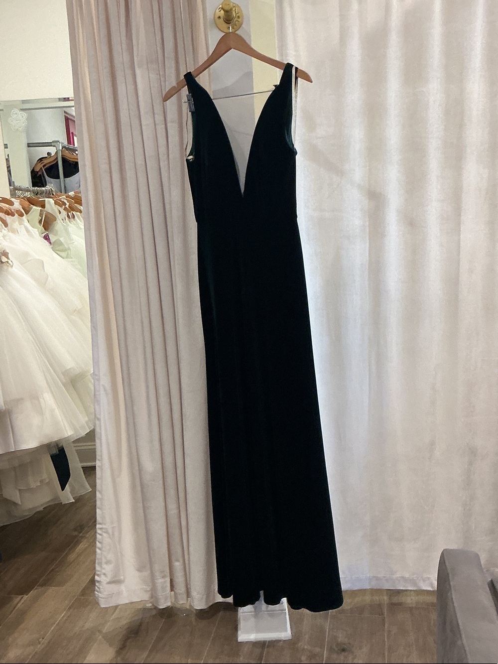 Black V-Neck Evening Gown